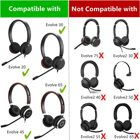 1 Pair of Ear Pads Cushion Cover Earpads Earmuff Replacement Compatible with Jabra Evolve 20 30 40 65 Headset...
